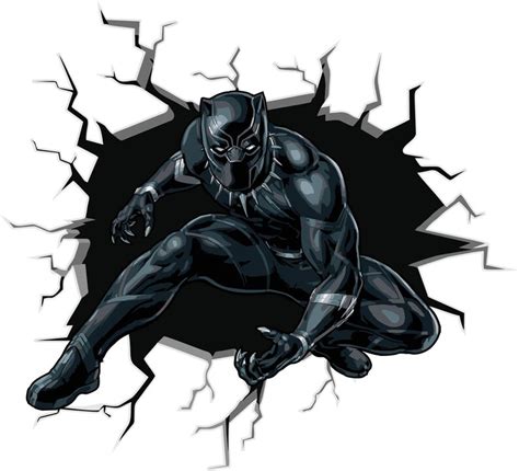 Black Panther Breaking Smashing Through Wall Sticker Boys Etsy