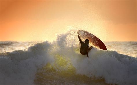 Ultra Hd Surfing Waves In Sunset Hq Picture Sunset Surf Surfing