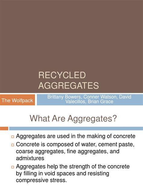 Recycled Aggregates Construction Aggregate Recycling