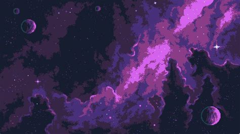 Purple Space By Norma2d On Deviantart Pixel Art Background Scenery