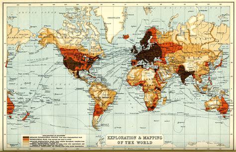 Exploration and Mapping of the World (1910) - Vivid Maps