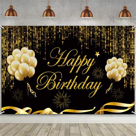 Buy X Ft Happy Birthday Party Backdrop Banner Large Fabric Washable Glitter Sign