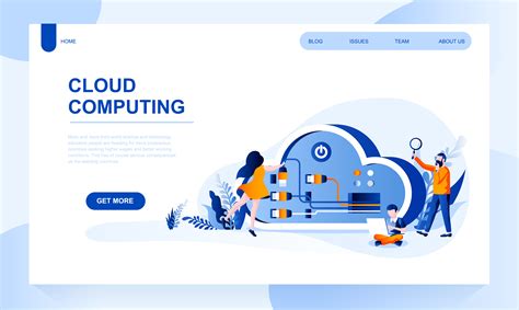 Cloud Computing Vector Landing Page Template With Header 689362 Vector