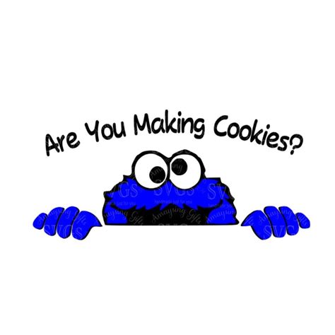SVG Cookie Monster Are you making Cookies DXF Cookie