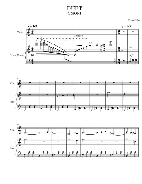 Omori Duet Pedro Silva Duet Violin Piano Version Sheet Music For