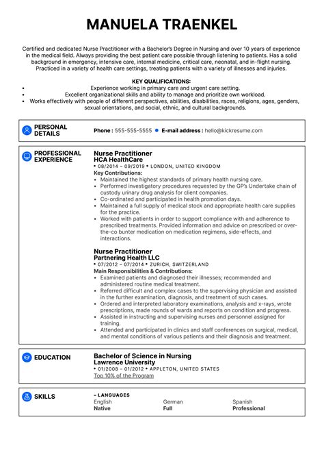 Curriculum baccalaureate entry sample can. New Nurse Practitioner Resume Examples - Best Resume Examples