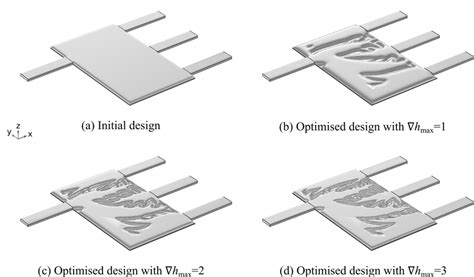 Three Dimensional Geometry Of The Initial Design And The Optimised Download Scientific Diagram