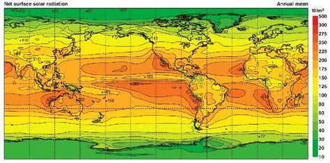World Insolation Map Solar Energy Solar Power Earth Surface 40 Years