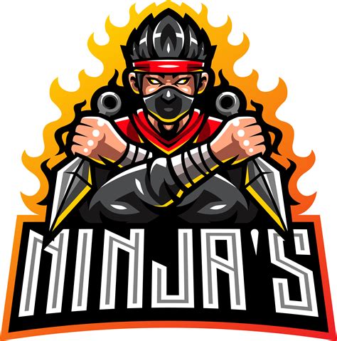 Ninja esport mascot logo By Visink | TheHungryJPEG.com