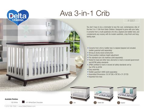 Delta Children Ava 3 In 1 Crib User Manual Manualzz
