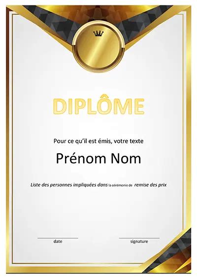 Modèle Diplome Word Calendriersu