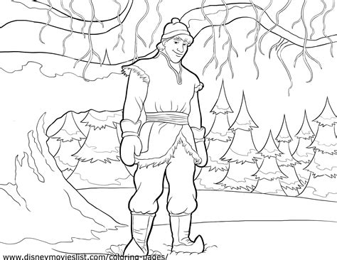 Coloriage de Kristoff La reine des neiges pour enfants  Coloriage