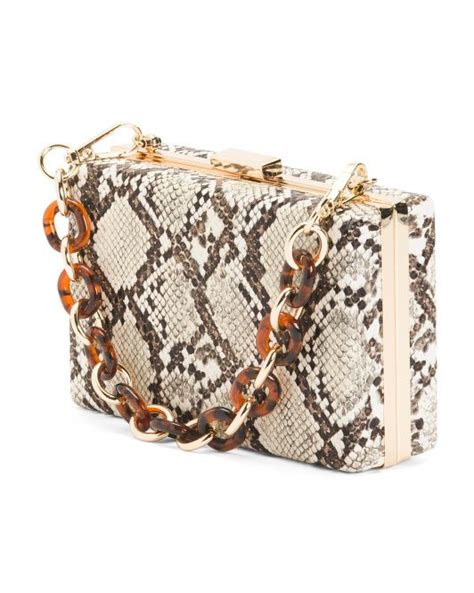 Snakeskin Embossed Box Bag Clutches And Wallets Marshalls Clutch