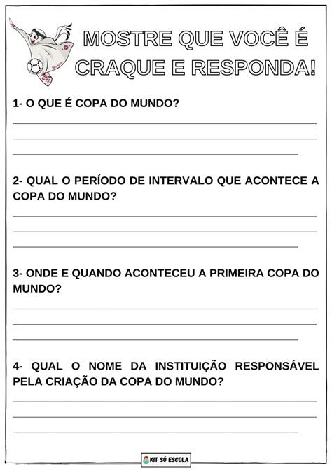 20 Atividades Copa Do Mundo 2022 — SÓ Escola