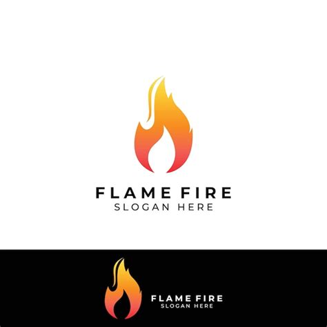 화재 또는 불꽃 로고 불덩어리 로고 및 불씨 벡터 일러스트 템플릿 디자인 컨셉을 사용하여 프리미엄 벡터