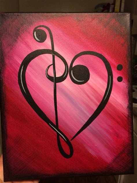 Music Note Heart Clef House Warming T Etsy Music Notes Art