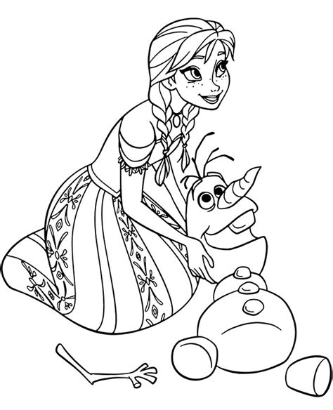 Print Olaf & Elsa coloring page Frozen - Topcoloringpages.net