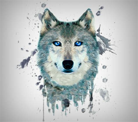 1080p Free Download Fractal Wolf Abstract Art Drawing Hd