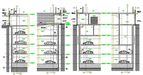 Cad Drawings Details Of Basement Parking With Building Section Dwg File My Xxx Hot Girl