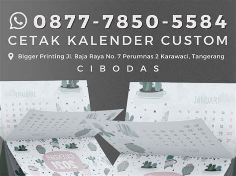 Cetak Kalender Custom Cibodas Tangerang Wacall 0877 7850 5584 By