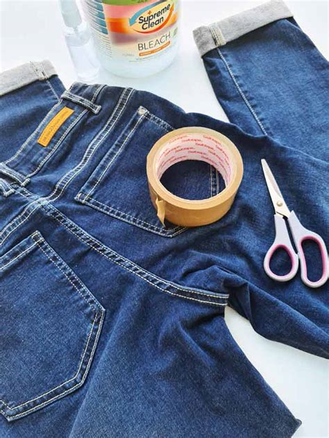 Consider folding the shorts in half and clipping them onto a pants hanger. HOW TO Bleach Your Jeans | Two Tone one leg Fashion Trend ...
