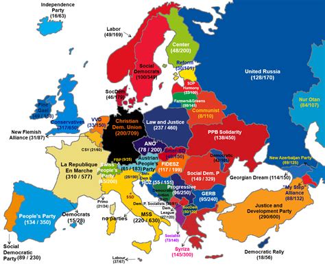 Learn names of these countries in europe with european languages to help you improve and. Colors of the largest parties in the lower house of the ...