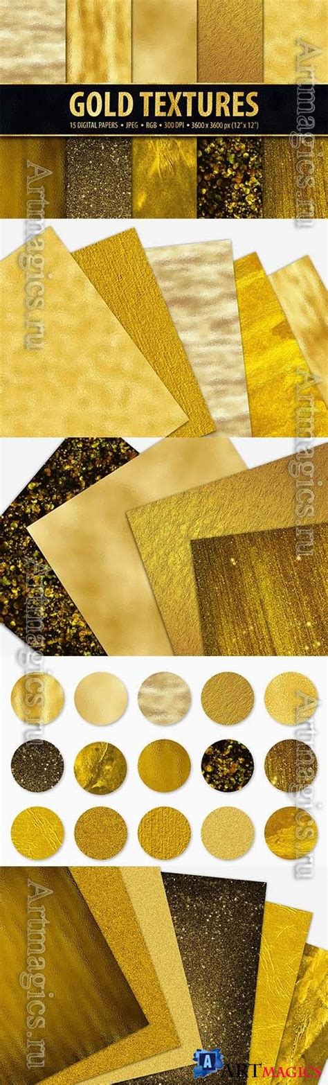 Gold Foil And Glitter Textures Metallic Digital Papers