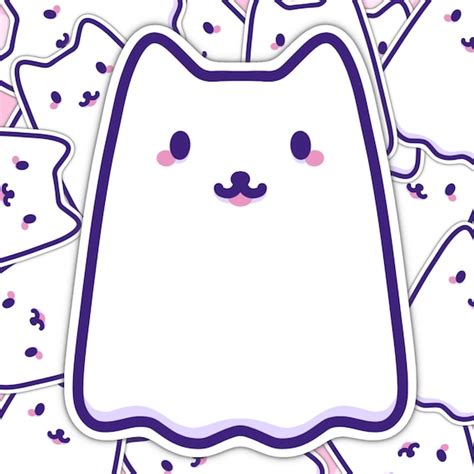 Ghost Cat Kawaii Cute Chibi Halloween Bullet Journal Planner Etsy