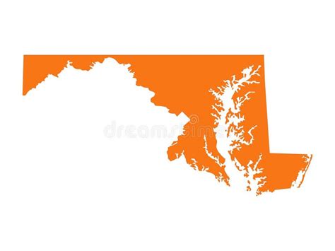 Mapa De Maryland Estado En Los Estados Unidos Ilustración Del Vector