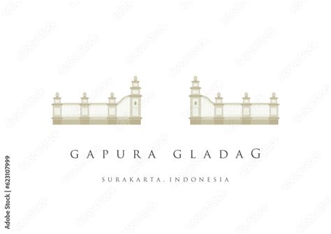 Gapura Gladag Of Kraton Surakarta Vector Illustration Royal Entrance