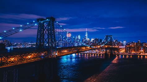 New york city 4k wallpapers. new york, usa, night city, bridge 4k USA, night city, new york