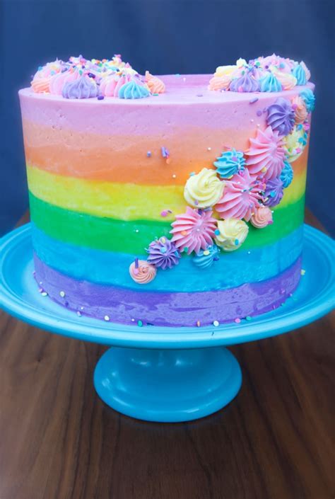 How To Make An Ombré Rainbow Cake Cake Decorating Buttercream