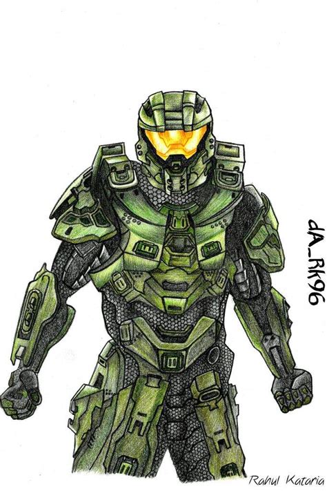 My Drawing Of Master Chief From Halo Anime Amino
