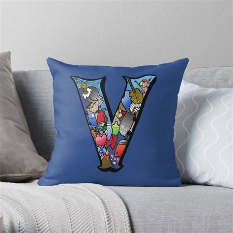 Doodle Letter V Throw Pillow For Sale By Missmann Redbubble
