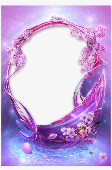 Photo Frame Magic Dream Frame Purple Flower Transparent Png