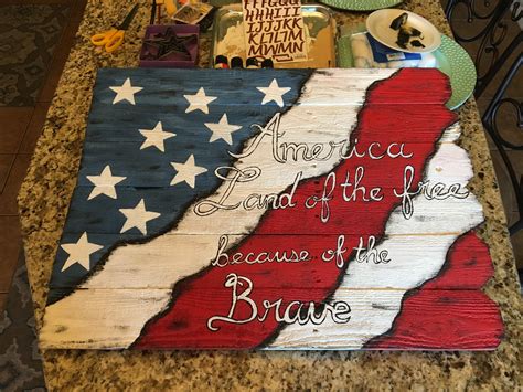 American Flag Folk Art Frame Crafts To Do American Flag Brave Folk