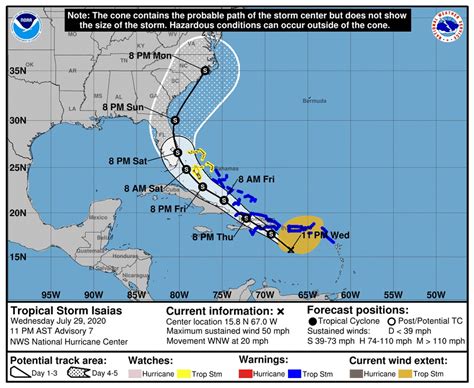 Tropical Storm Isaias Forms In Atlantic With Forecast Track Aiming For