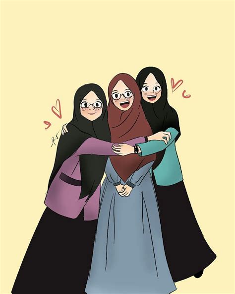 Gambar Kartun Muslimah Bersahabat