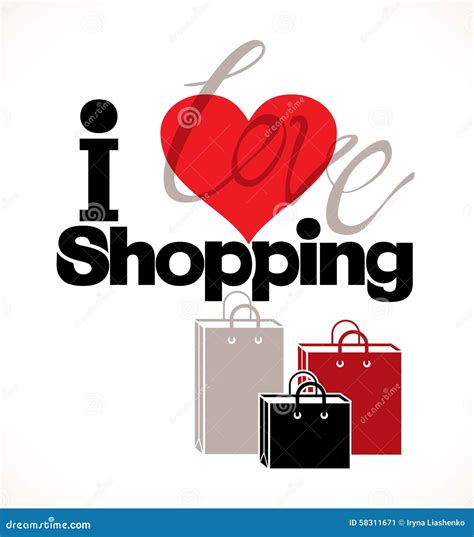 I Love Shopping Stock Illustration Illustration Of Object 58311671