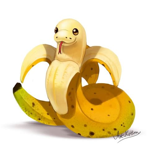 Creature Doodle 18 Banana Snake By Artkitt Creations Fruit Animaux