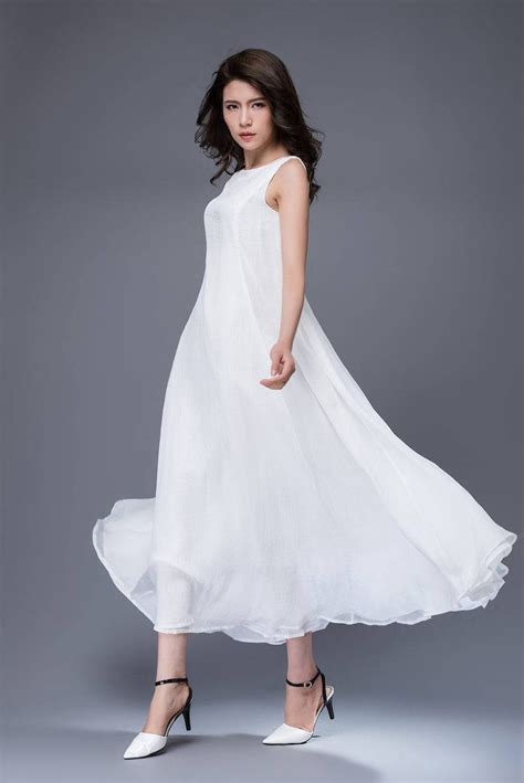 White Chiffon Dress Handmade Simple Elegant Floaty Etsy