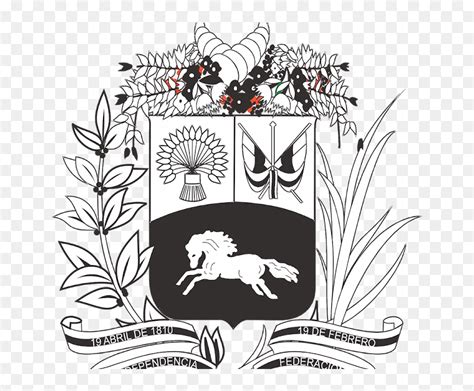 escudo de venezuela blanco y negro