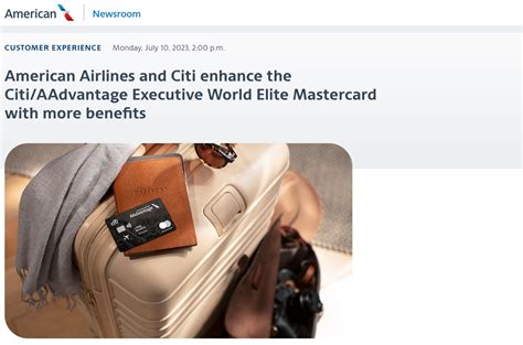 Aa Enhances The Citi Executive Card And Encourages Spend Elsewhere