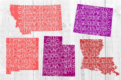 Combined bullet/column and line graphs with multiple value axes. 50 States USA Mandala Bundle SVG, DXF, PNG, JPG, EPS, PDF ...