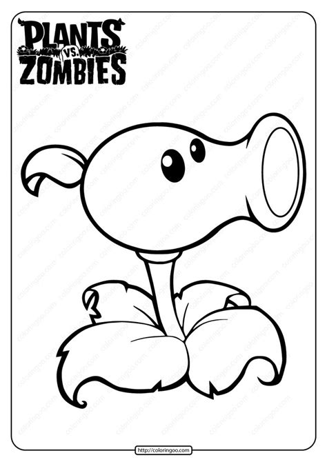 Plants vs Zombies Peashooter Coloring Page | Sunflower coloring pages