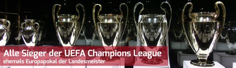 Sieger Uefa Champions League Europapokal Landesmeister Liga Ergebnisse