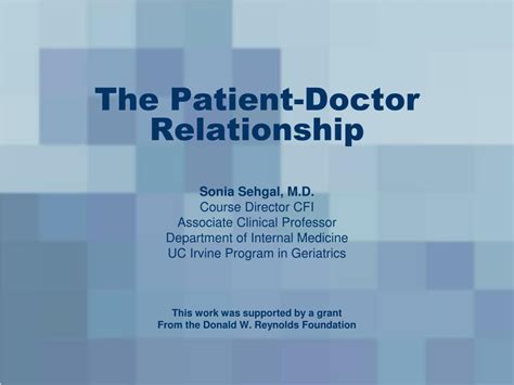 Ppt The Patient Doctor Relationship Powerpoint Presentation Free