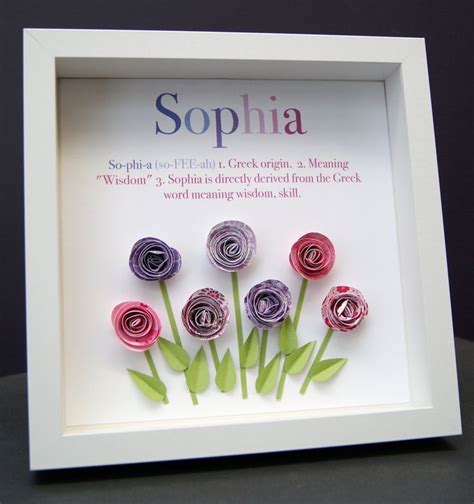 Personalized Name Frame With Origin And Meaning Paper Origami Roses In