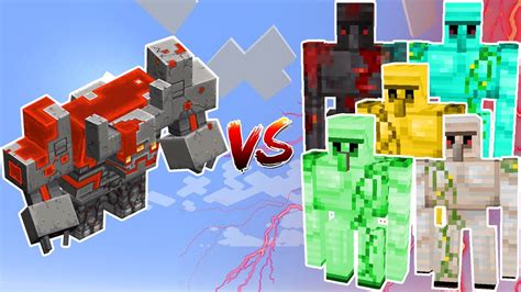 Redstone Monstrosity Vs Extra Golems Team Mob Battles In Minecraft