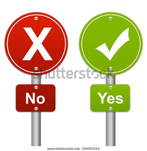 Yes No Glossy Road Sign Style Stock Illustration 106963166